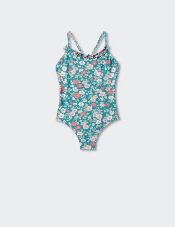 Costum de baie Mango Kids, floral print