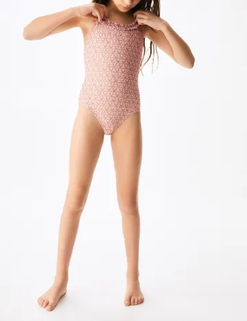 Costum de baie Mango Kids, roz pudra