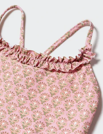 Costum de baie Mango Kids, roz pudra