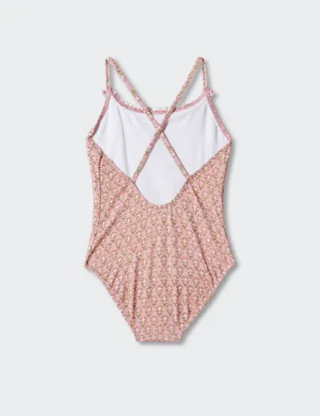 Costum de baie Mango Kids, roz pudra