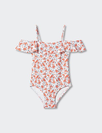Costum de baie Mango Kids, floral print