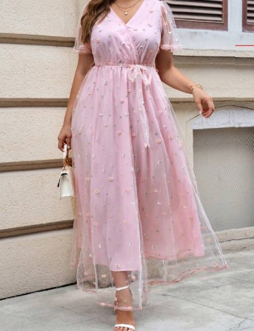 Rochie lunga SHEIN CURVE, roz