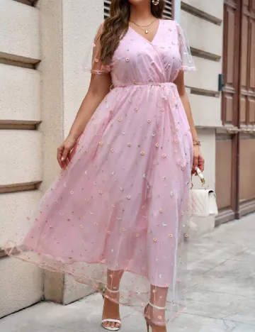 Rochie lunga SHEIN CURVE, roz
