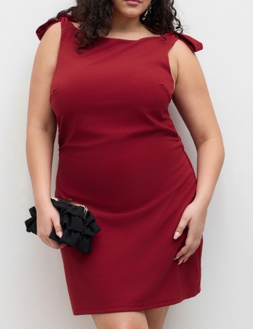 Rochie scurta Cider Plus Size, rosu