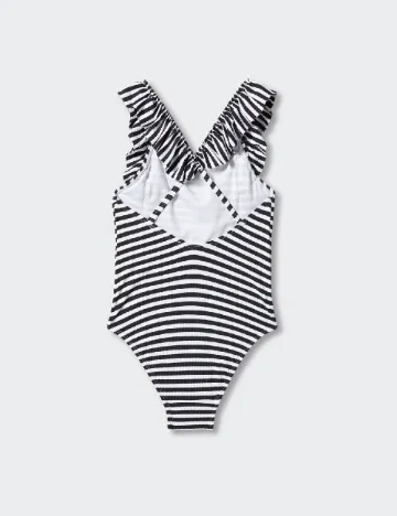 Costum de baie Mango Kids, alb/negru Alb