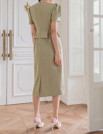 Rochie medie Dazy, verde