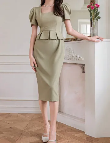 Rochie medie Dazy, verde