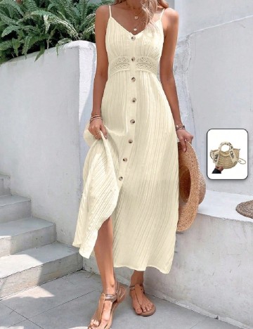 Rochie lunga SHEIN, crem