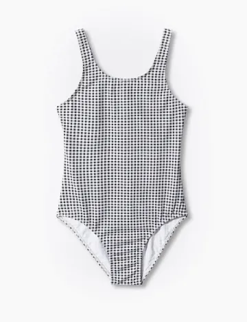 Costum de baie Mango Kids, alb/negru