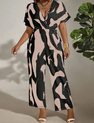 Salopeta SHEIN CURVE, roz/negru