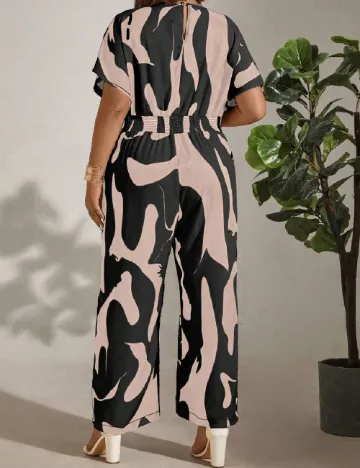 Salopeta SHEIN CURVE, roz/negru