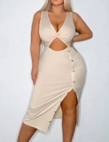 Rochie medie SHEIN CURVE, crem