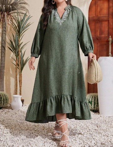 Rochie lunga SHEIN CURVE, verde