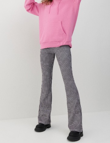 Pantaloni Reserved, alb/negru