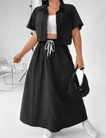 Compleu SHEIN CURVE, negru Negru
