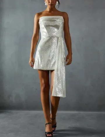 Rochie scurta Misspap, ecru Alb