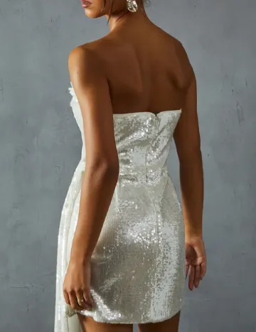 Rochie scurta Misspap, ecru Alb