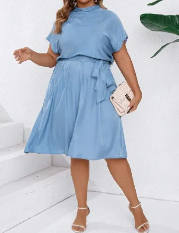 Rochie medie SHEIN CURVE, albastru