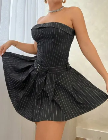 Rochie scurta SHEIN, gri inchis