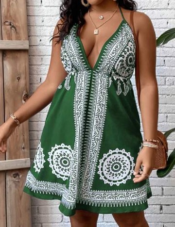 Rochie scurta SHEIN CURVE, verde