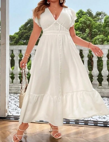 Rochie lunga SHEIN CURVE, alb
