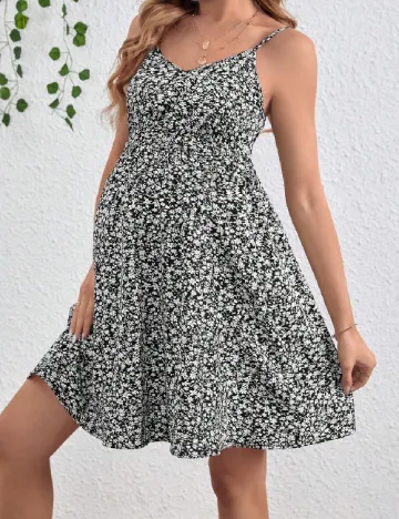 Rochie scurta SHEIN Maternity, negru/alb