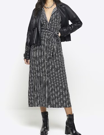 Rochie medie River Island, alb/negru