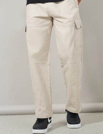 Pantaloni Styli, crem