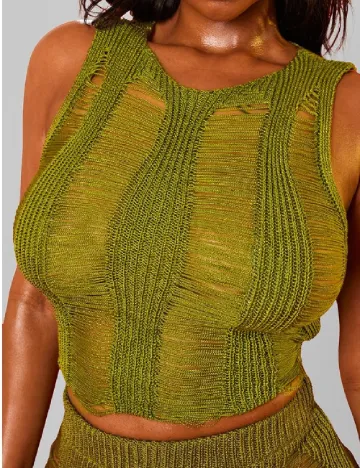 Top PRETTYLITTLETHING, verde