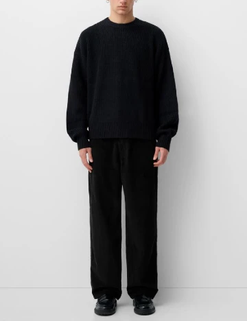 Pantaloni Bershka, negru Negru
