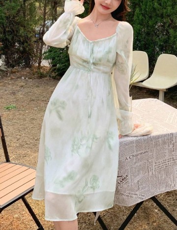 Rochie medie Dazy, verde