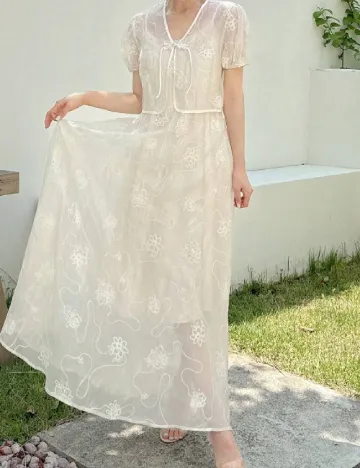 Rochie lunga SHEIN, crem