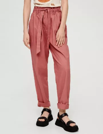 Pantaloni Q/S, roz pudra