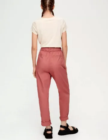 Pantaloni Q/S, roz pudra