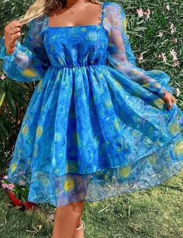 Rochie scurta SHEIN CURVE, albastru Albastru