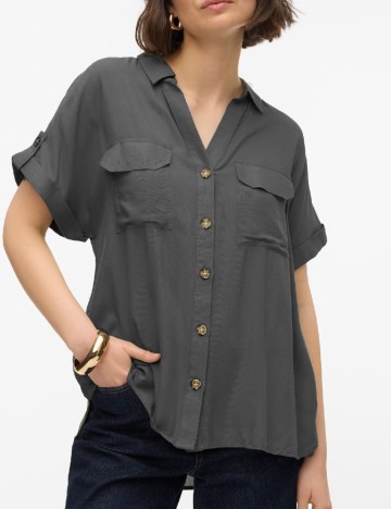 Camasa Vero Moda, gri