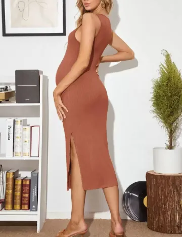 Rochie medie SHEIN Maternity, caramiziu