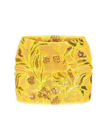 Fusta PRETTYLITTLETHING, galben