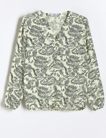 Bluza Reserved, crem/verde
