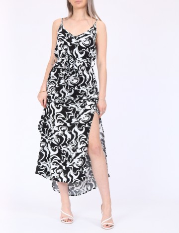Rochie lunga Vero Moda, alb/negru