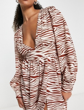 Rochie lunga IN THE STYLE, alb/maro