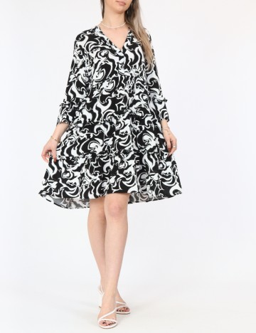 Rochie scurta Vero Moda, negru/alb