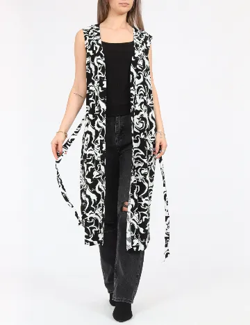 Cardigan Vero Moda, alb/negru