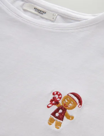 Tricou Reserved, alb Alb