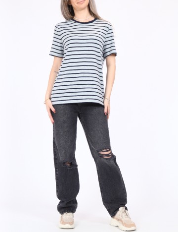 Tricou Vero Moda, gri/albastru