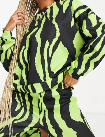 Bluza Oversize ASOS, negru/verde