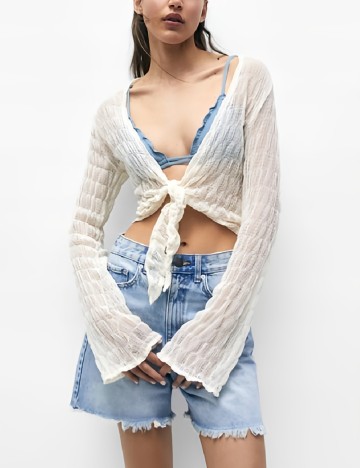Bluza Pull&Bear, ecru