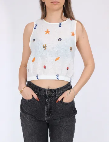 Top Vero Moda, alb Alb