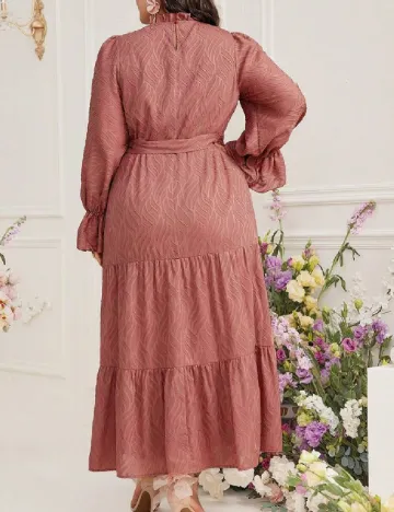 Rochie lunga SHEIN CURVE, roz pudra inchis