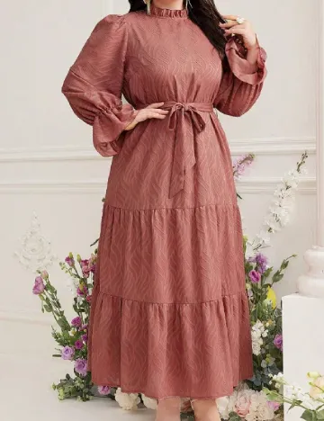 Rochie lunga SHEIN CURVE, roz pudra inchis